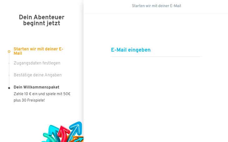 Wie registriert man sich im Wunderino Casino?